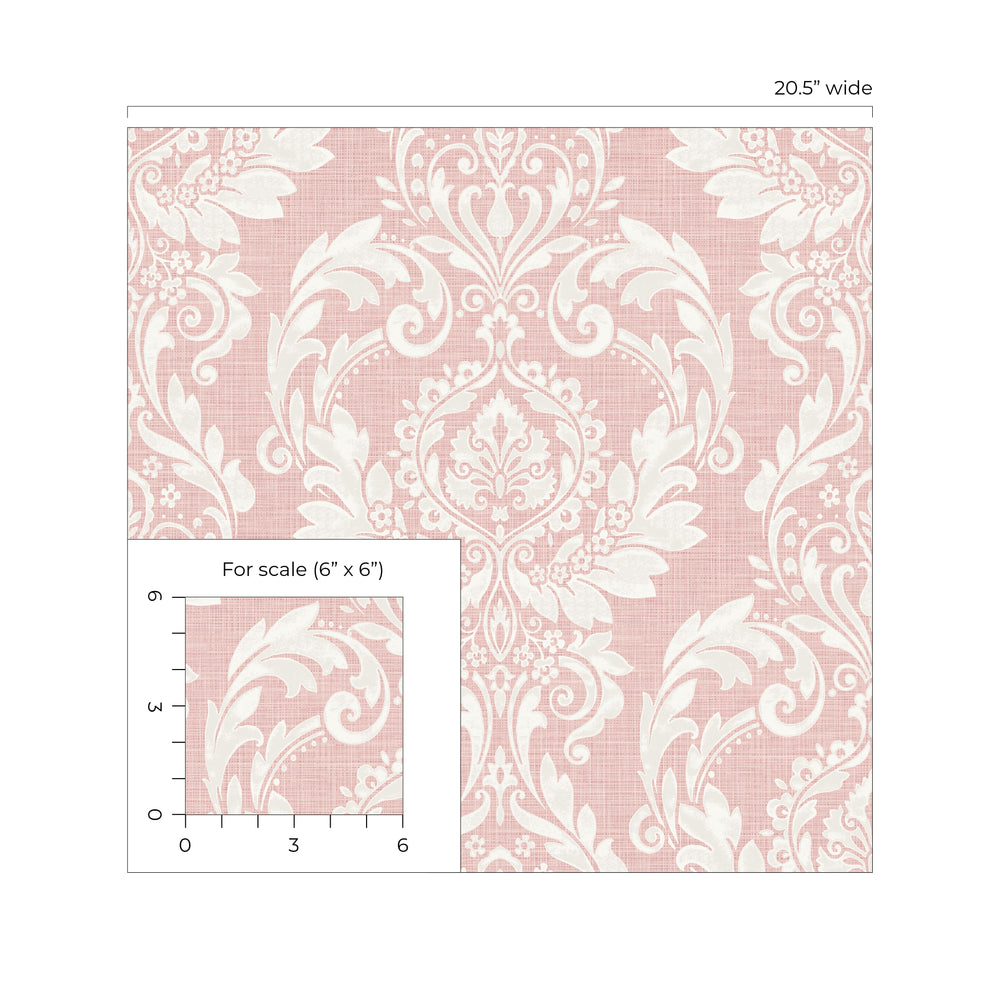 NW54801 damask peel and stick wallpaper scale from NextWall
