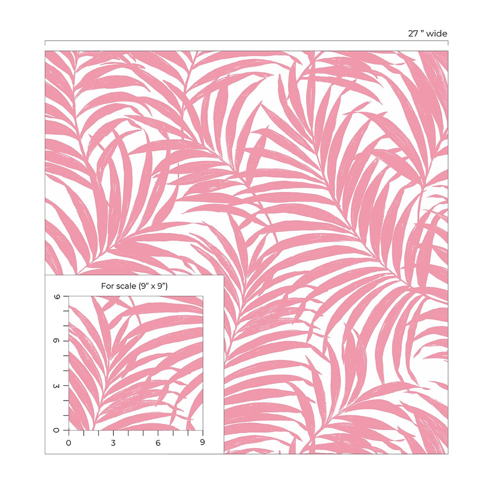 NW54901 palm leaf peel and stick wallpaper scale from NextWall