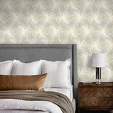 NW55008 mid century geometric peel and stick wallpaper bedroom from NextWall