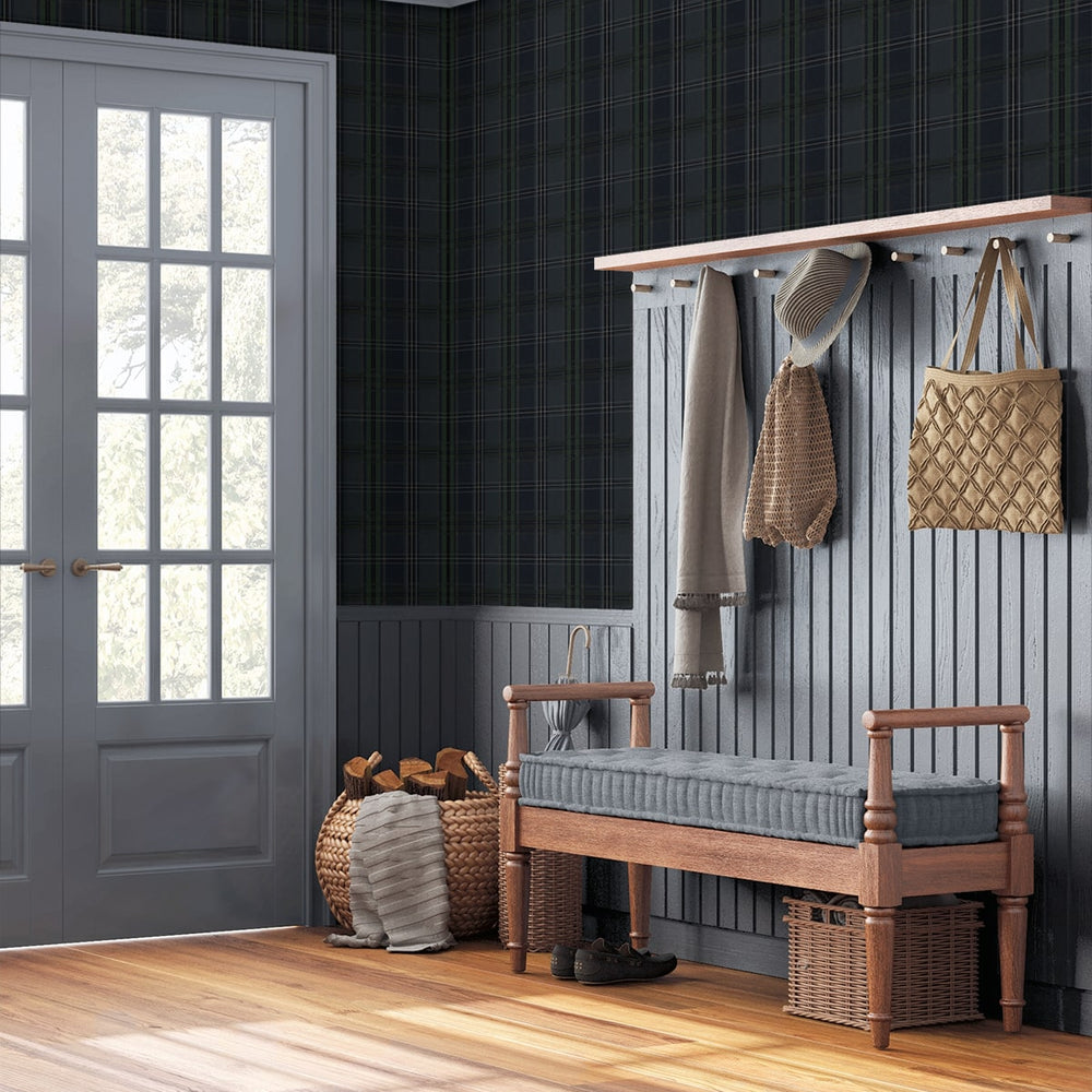 
                  
                    NW55102 plaid peel and stick wallpaper entryway from NextWall
                  
                