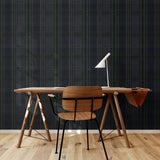 NW55102 plaid peel and stick wallpaper office from NextWall