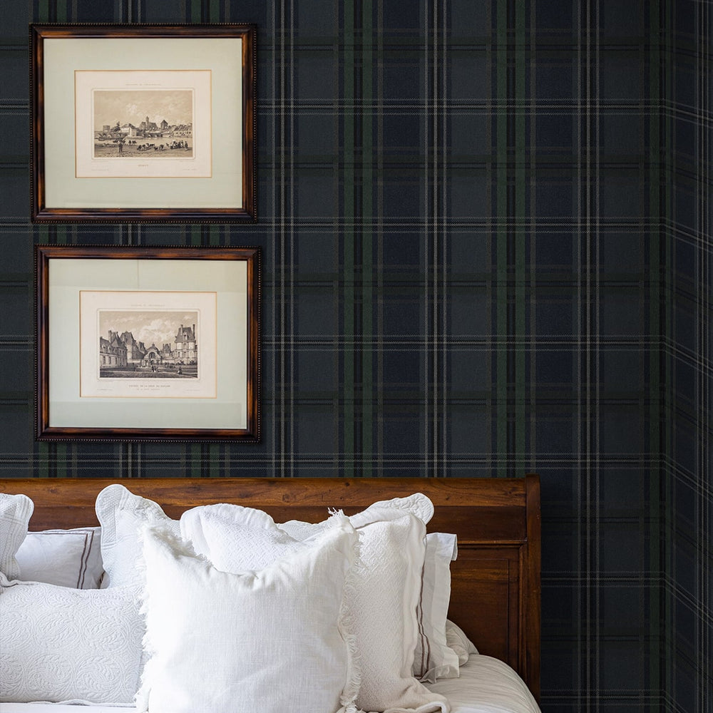 
                  
                    NW55102 plaid peel and stick wallpaper bedroom from NextWall
                  
                