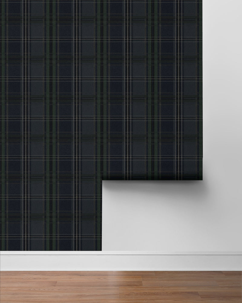 NW55102 plaid peel and stick wallpaper roll from NextWall