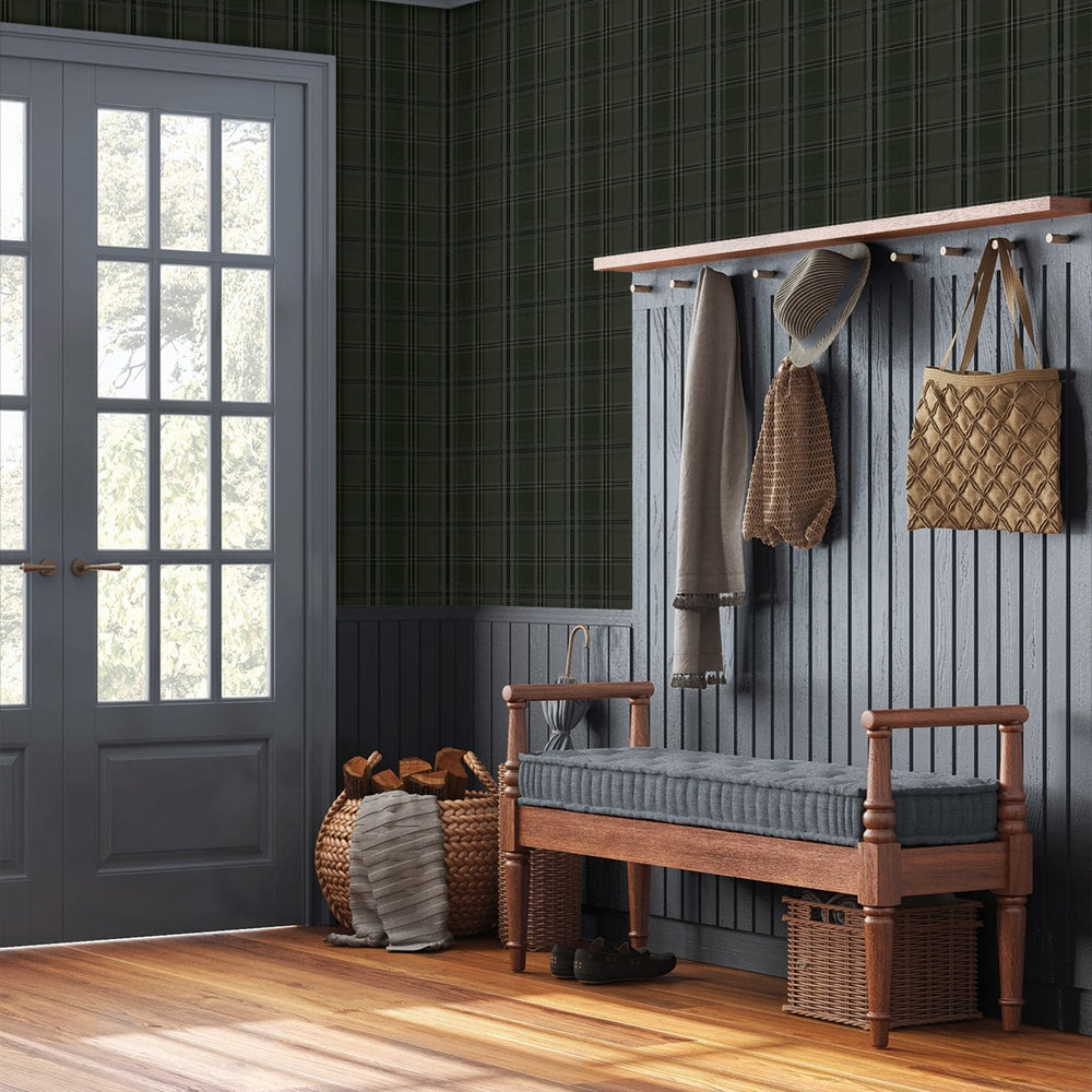 
                  
                    NW55104 plaid peel and stick wallpaper entryway from NextWall
                  
                
