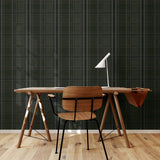 NW55104 plaid peel and stick wallpaper office from NextWall