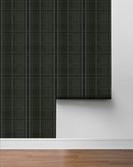 NW55104 plaid peel and stick wallpaper roll from NextWall
