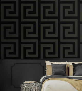 NW55200 vogue geometric peel and stick wallpaper bedroom from NextWall