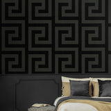 NW55200 vogue geometric peel and stick wallpaper bedroom from NextWall