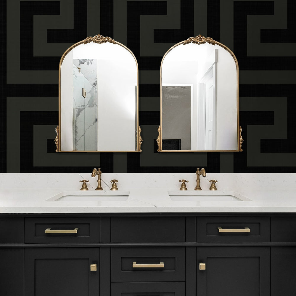 
                  
                    NW55200 vogue geometric peel and stick wallpaper bathroom from NextWall
                  
                