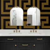 NW55215 vogue geometric peel and stick wallpaper bathroom from NextWall