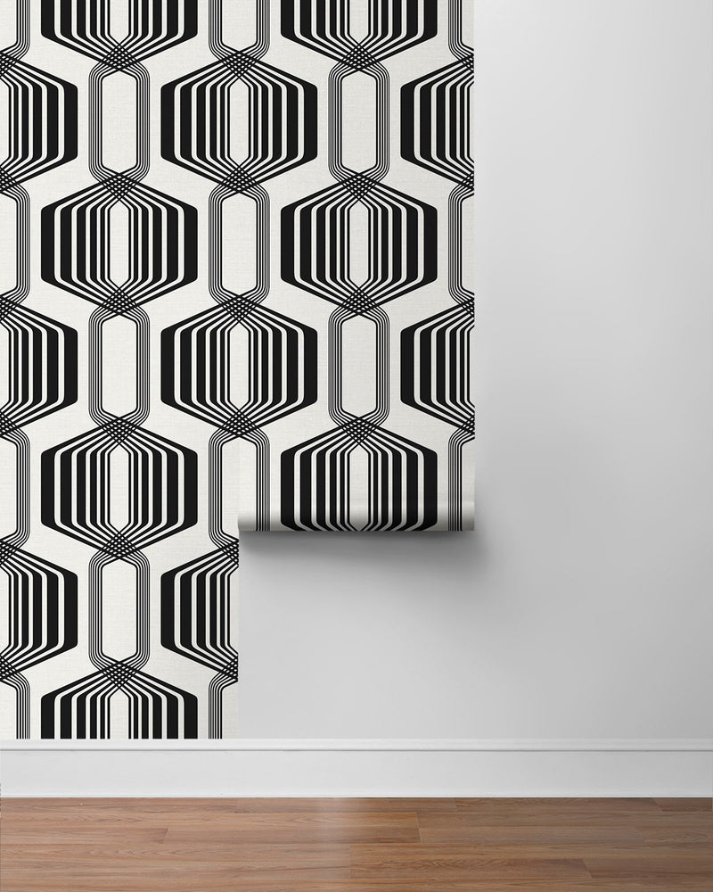NW55300 geometric mid century peel and stick wallpaper roll from NextWall