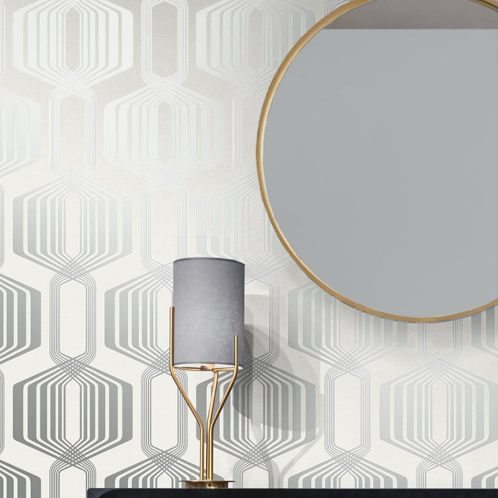 
                  
                    NW55302 geometric mid century peel and stick wallpaper entryway from NextWall
                  
                