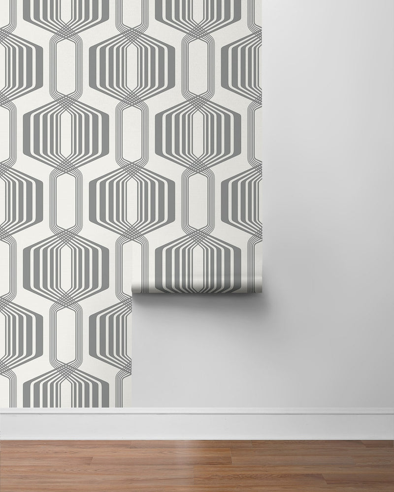 NW55302 geometric mid century peel and stick wallpaper roll from NextWall
