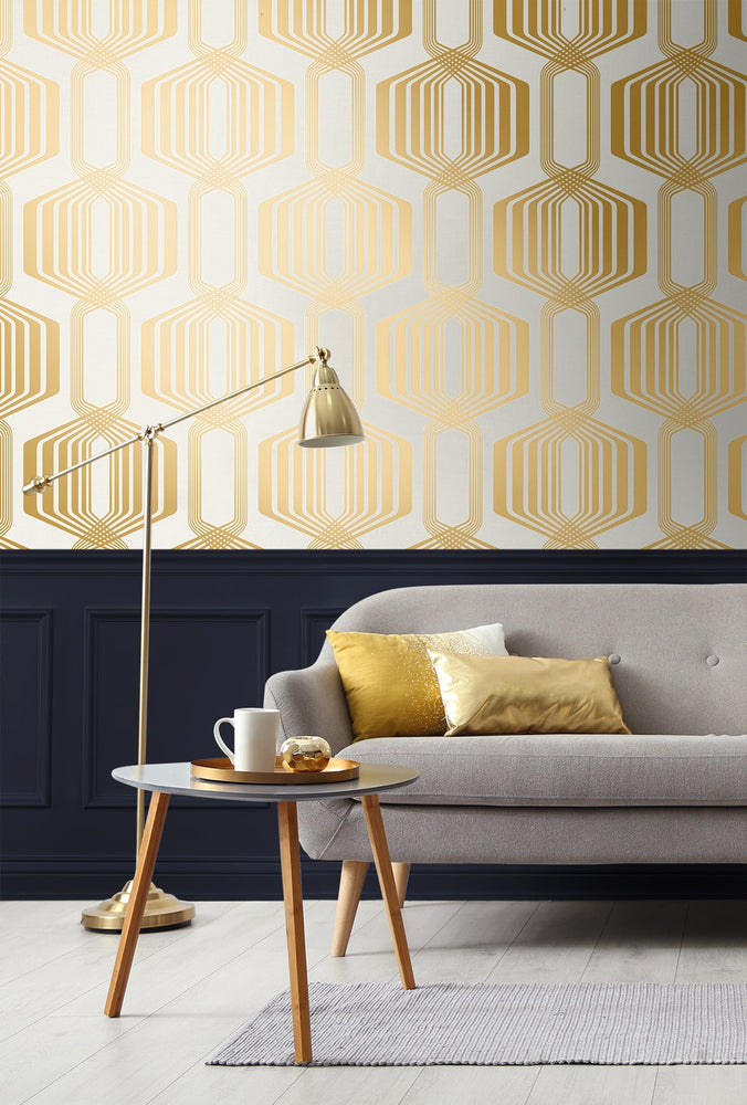 NW55305 geometric mid century peel and stick wallpaper living room from NextWall