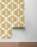 NW55305 geometric mid century peel and stick wallpaper roll from NextWall