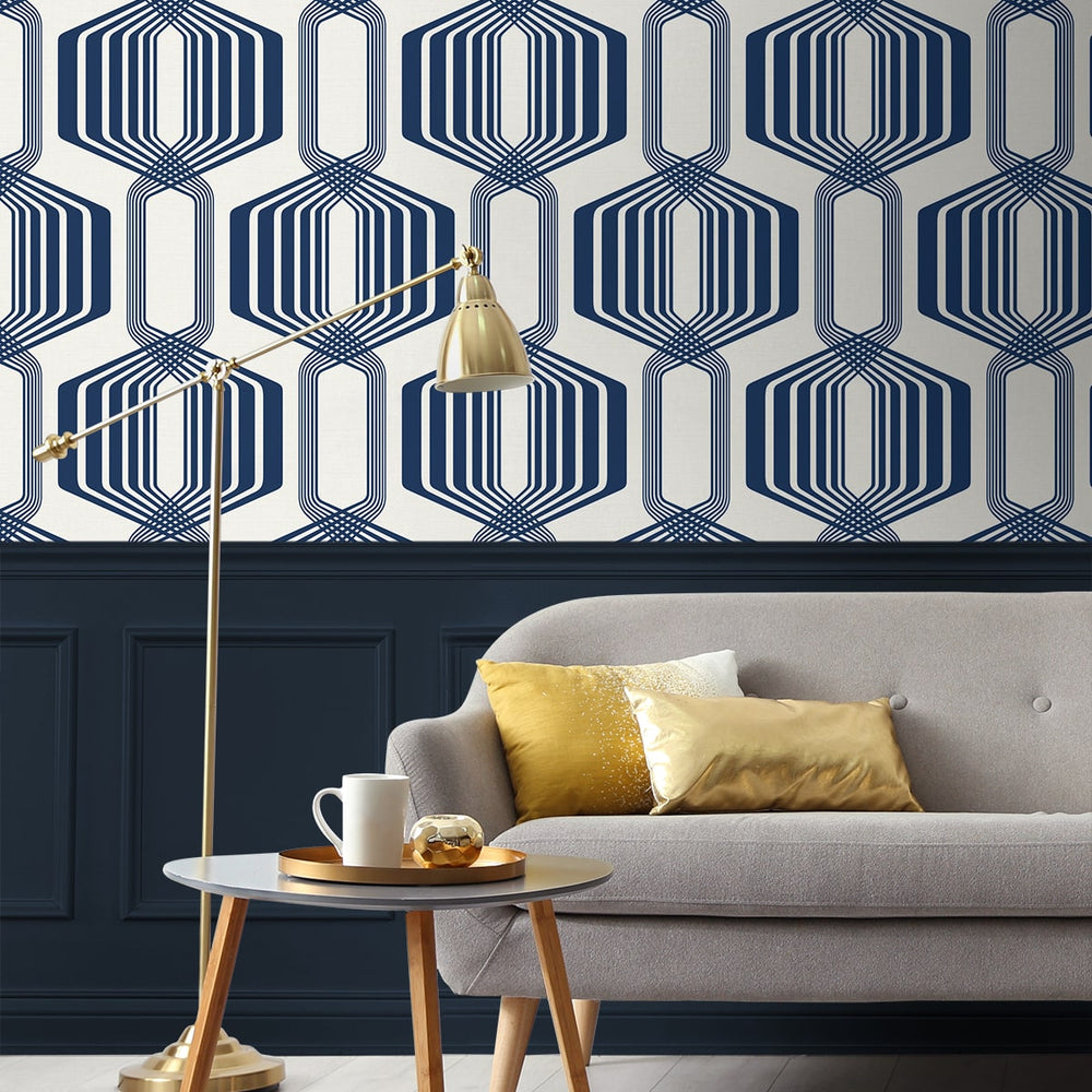 
                  
                    NW55312 geometric mid century peel and stick wallpaper living room from NextWall
                  
                