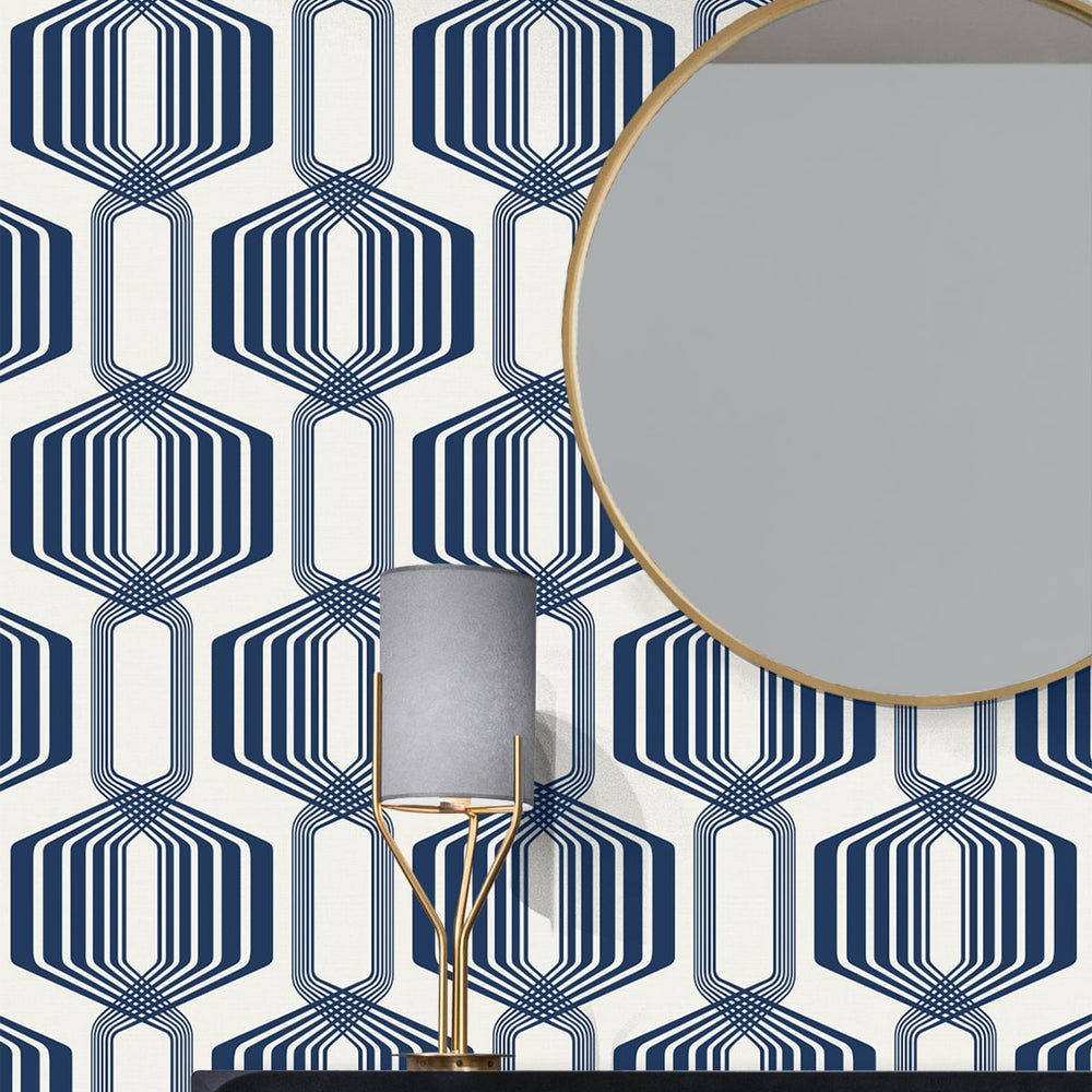 
                  
                    NW55312 geometric mid century peel and stick wallpaper entryway from NextWall
                  
                