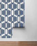 NW55312 geometric mid century peel and stick wallpaper roll from NextWall