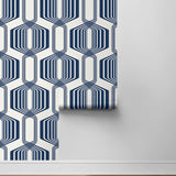 NW55312 geometric mid century peel and stick wallpaper roll from NextWall