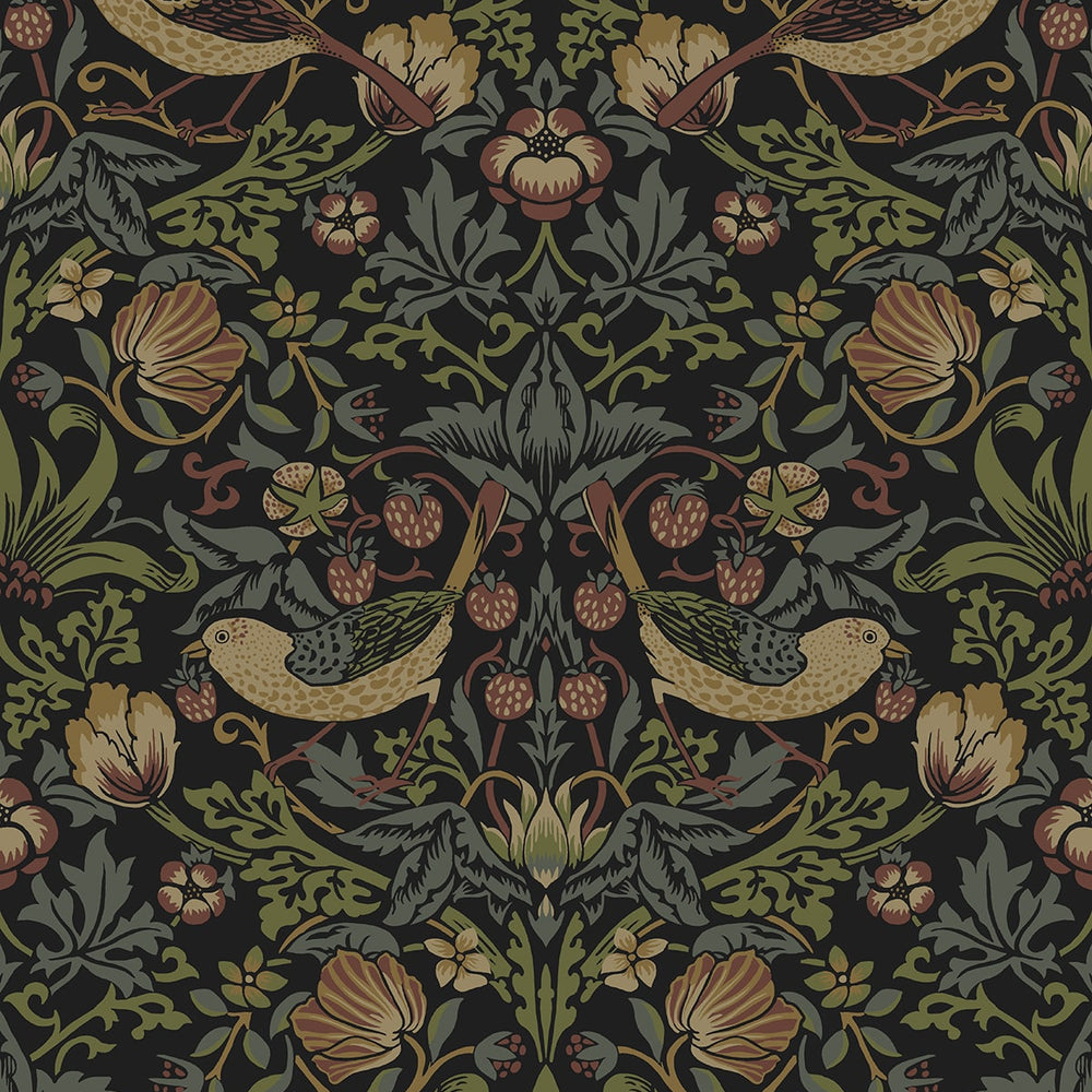NW55401 vintage strawberry garden peel and stick wallpaper from NextWall