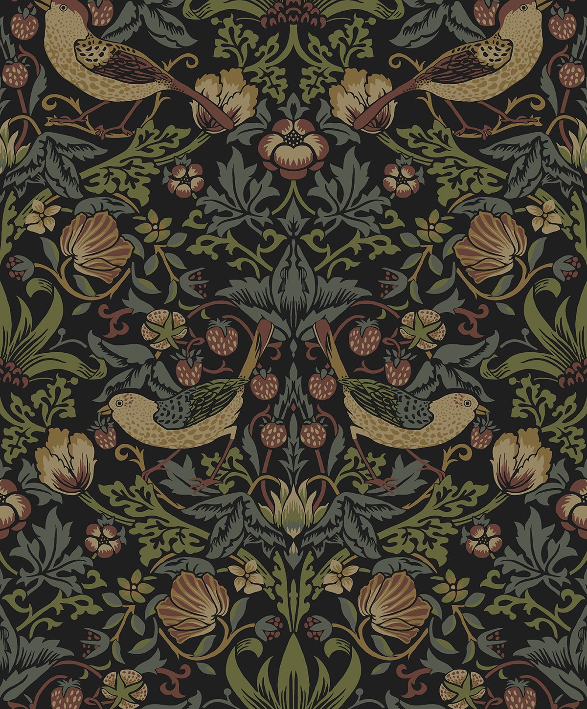NW55401 vintage strawberry garden peel and stick wallpaper from NextWall
