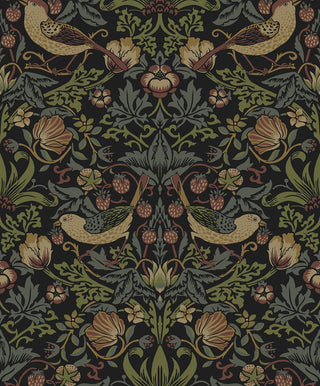 NW55401 vintage strawberry garden peel and stick wallpaper from NextWall