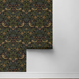 NW55401 vintage strawberry garden peel and stick wallpaper roll from NextWall