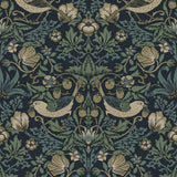 NW55402 vintage strawberry garden peel and stick wallpaper from NextWall