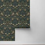 NW55402 vintage strawberry garden peel and stick wallpaper roll from NextWall