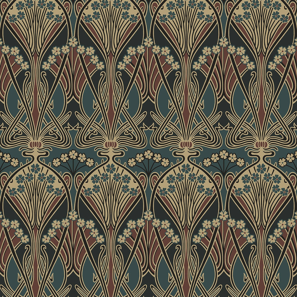 NW55501 vintage deco dragonfly peel and stick wallpaper from NextWall