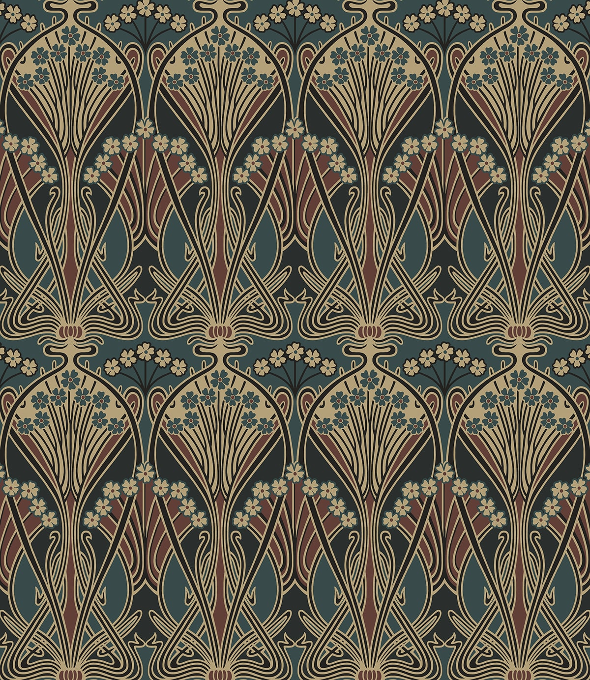 NW55501 vintage deco dragonfly peel and stick wallpaper from NextWall