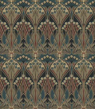NW55501 vintage deco dragonfly peel and stick wallpaper from NextWall