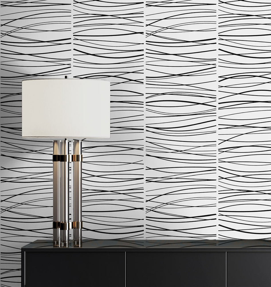 NW55600 striped abstract peel and stick wallpaper decor from NextWall