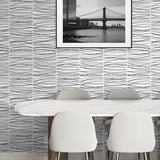 NW55600 striped abstract peel and stick wallpaper dining room from NextWall