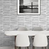 NW55600 striped abstract peel and stick wallpaper dining room from NextWall