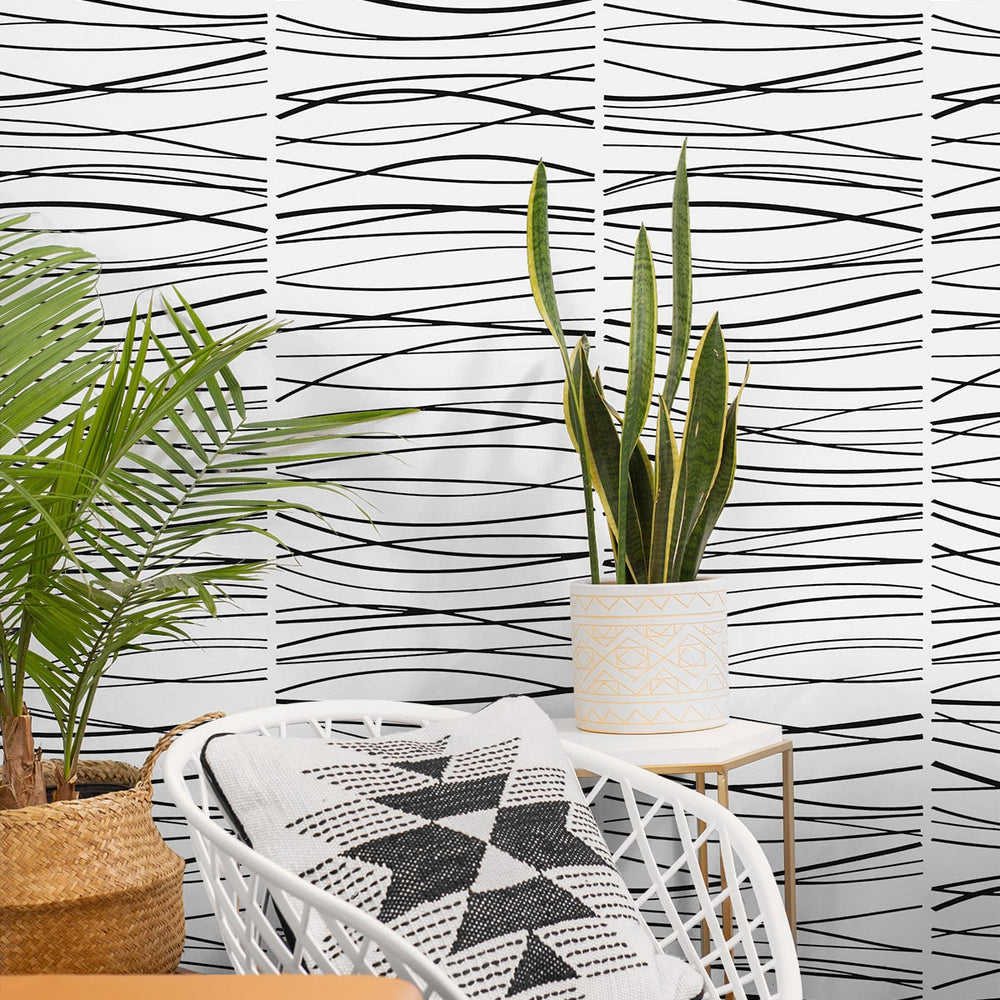 
                  
                    NW55600 striped abstract peel and stick wallpaper living room from NextWall
                  
                