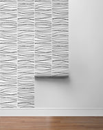 NW55600 striped abstract peel and stick wallpaper roll from NextWall