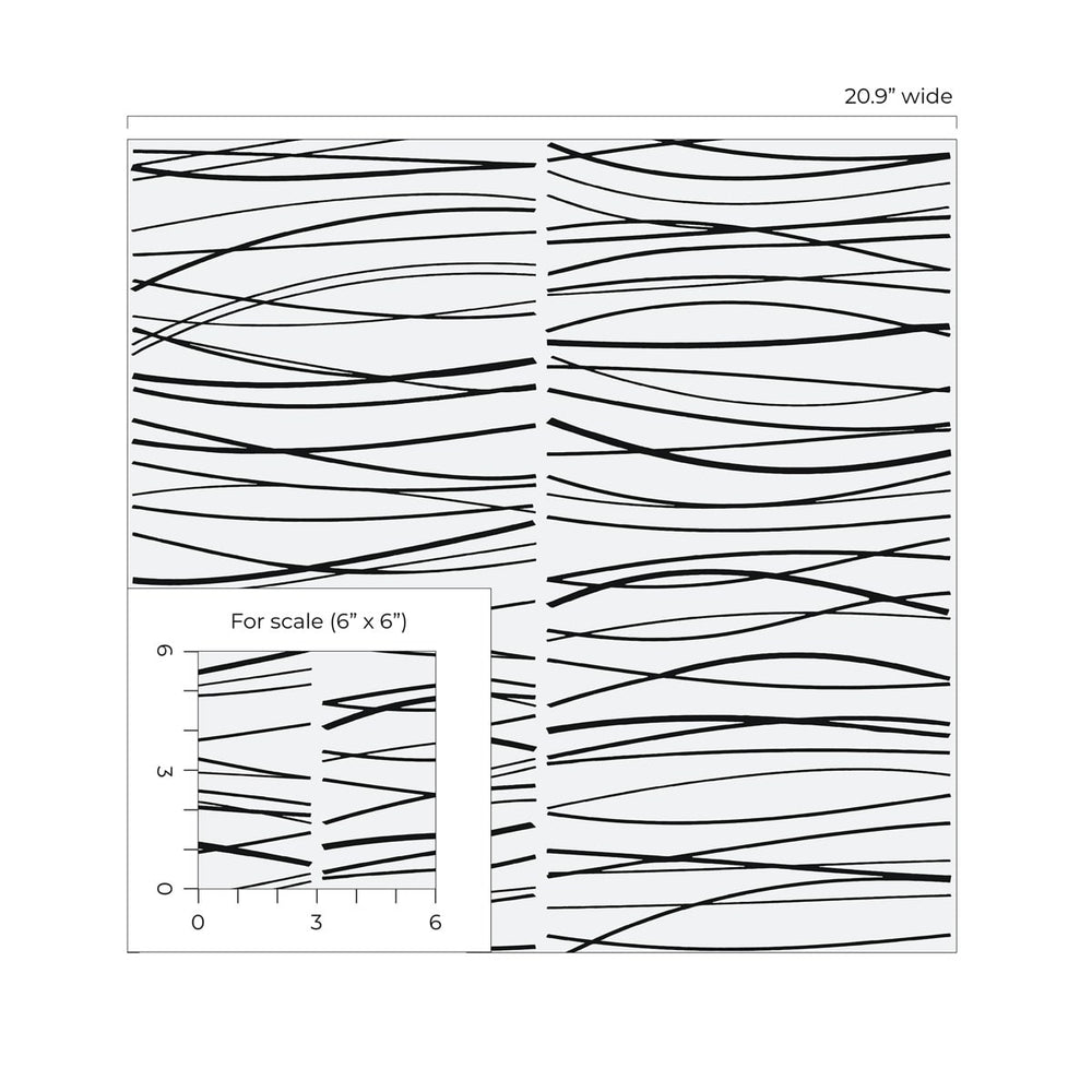 NW55600 striped abstract peel and stick wallpaper scale from NextWall