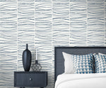 NW55602 striped abstract peel and stick wallpaper bedroom from NextWall