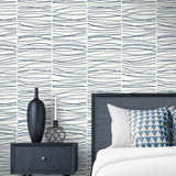 NW55602 striped abstract peel and stick wallpaper bedroom from NextWall