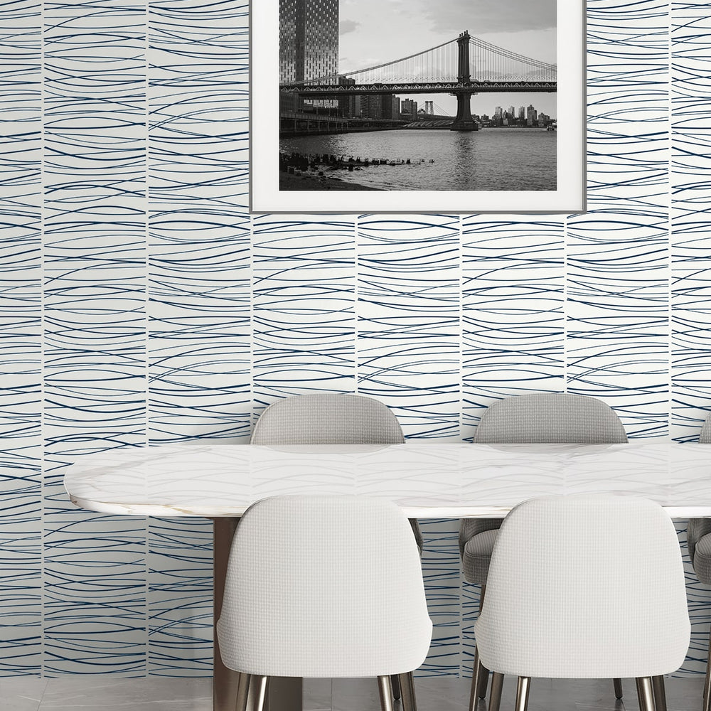 
                  
                    NW55602 striped abstract peel and stick wallpaper dining room from NextWall
                  
                