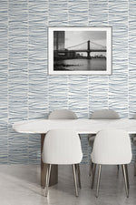 NW55602 striped abstract peel and stick wallpaper dining room from NextWall