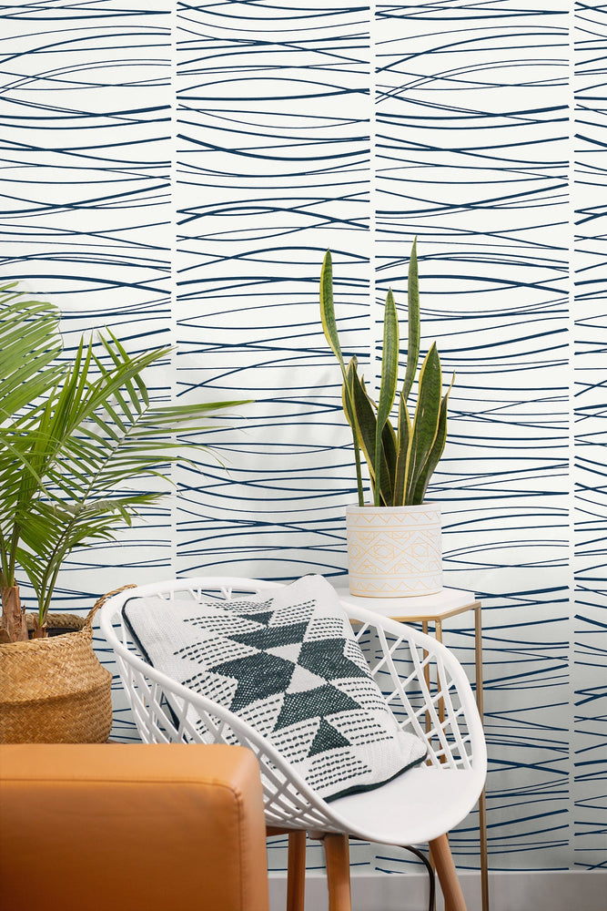 NW55602 striped abstract peel and stick wallpaper entryway from NextWall