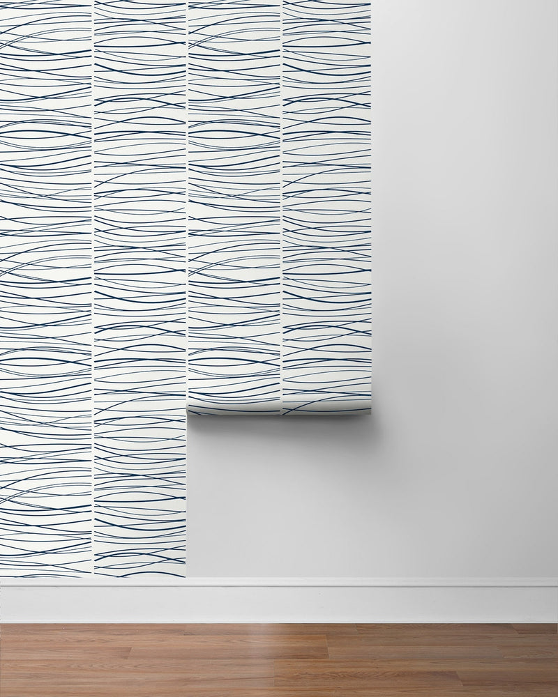 NW55602 striped abstract peel and stick wallpaper roll from NextWall