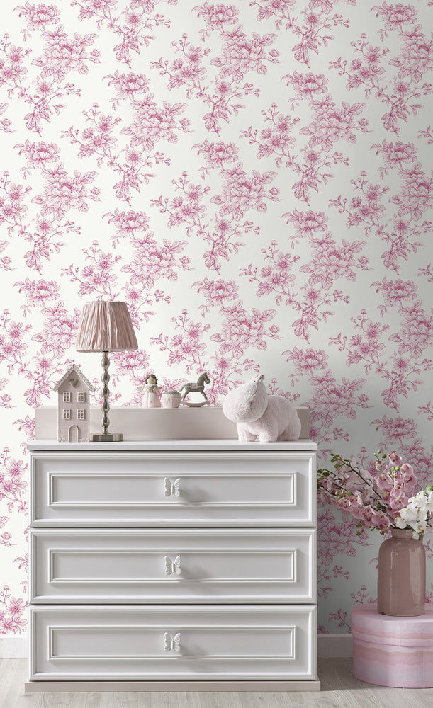 NW55701 floral peel and stick wallpaper nursery from NextWall