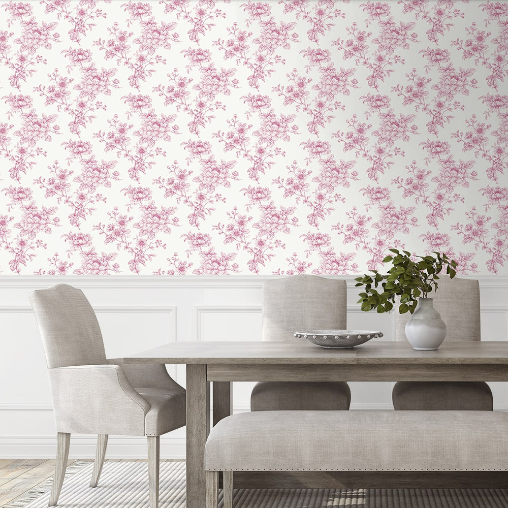 
                  
                    NW55701 floral peel and stick wallpaper dining room from NextWall
                  
                
