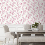 NW55701 floral peel and stick wallpaper dining room from NextWall