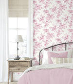 NW55701 floral peel and stick wallpaper bedroom from NextWall
