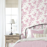 NW55701 floral peel and stick wallpaper bedroom from NextWall