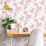NW55701 floral peel and stick wallpaper office from NextWall
